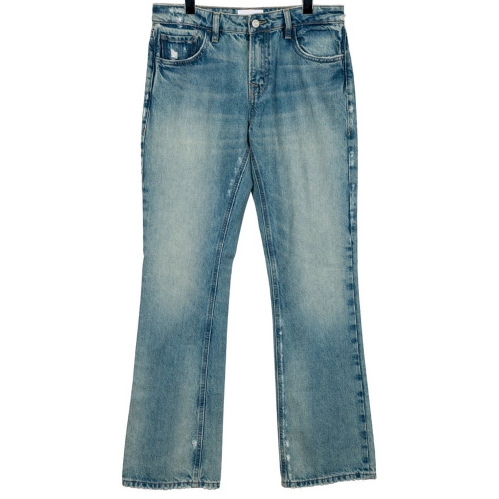Frame Mid-Rise Straight Leg Jeans